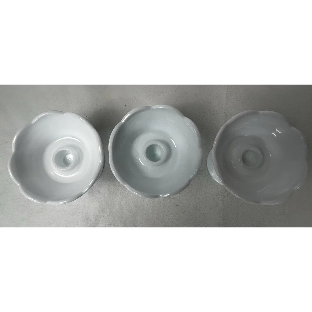 VintageSet Of 3 Indiana Glass Colony Harvest Grape Milk Glass Candle Holders 4